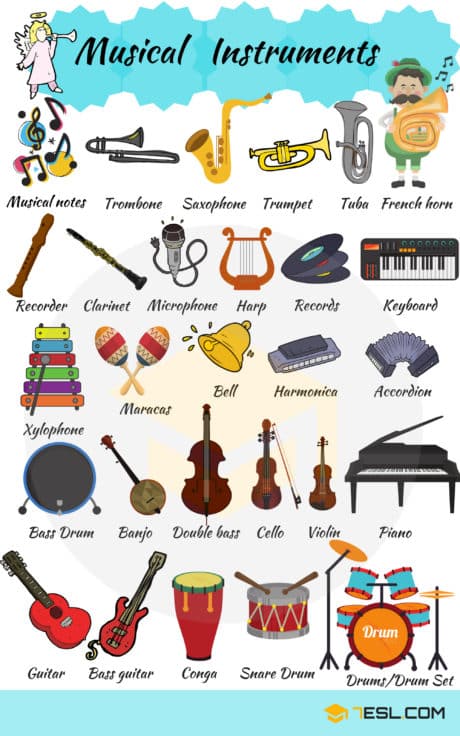 Goofiest Instruments Names Musical Instrument Names: List of 100+ Instruments with Pictures • 7ESL