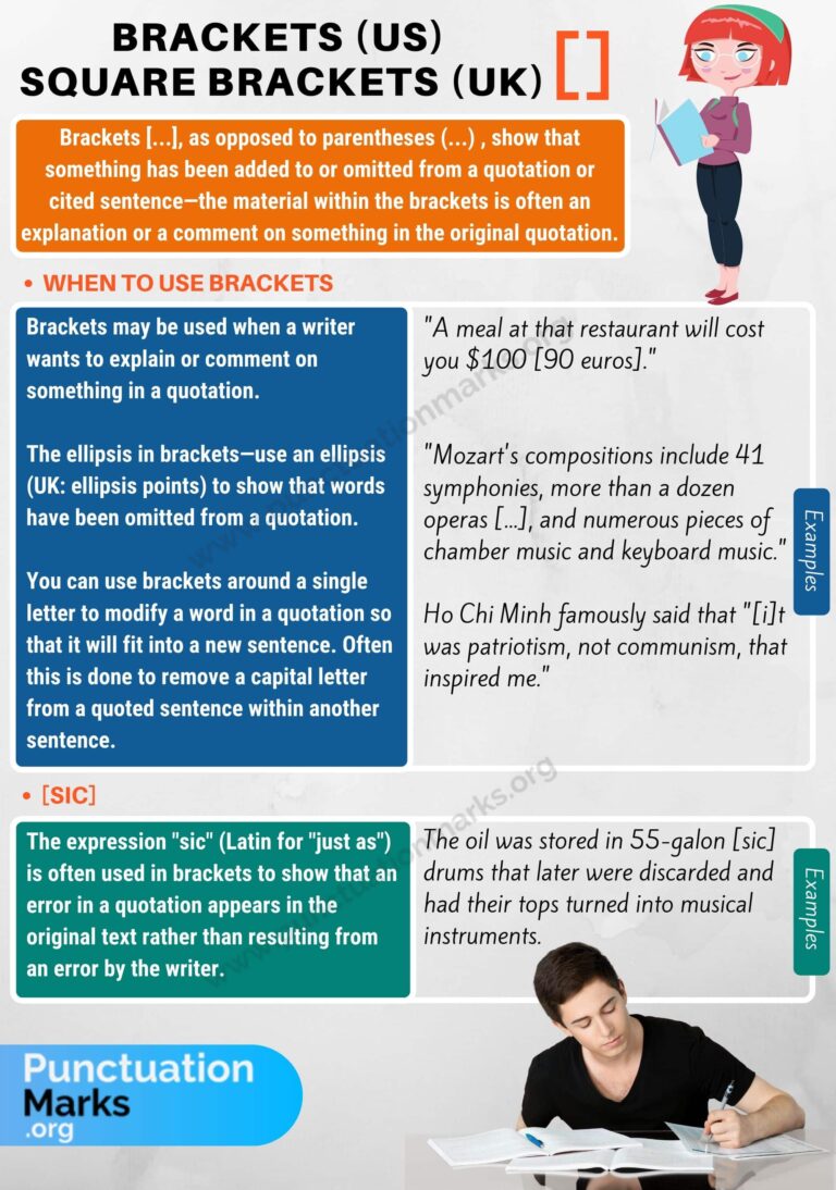 Bracket Example Brackets (US), Square Brackets (UK): Usage and Examples • 7ESL