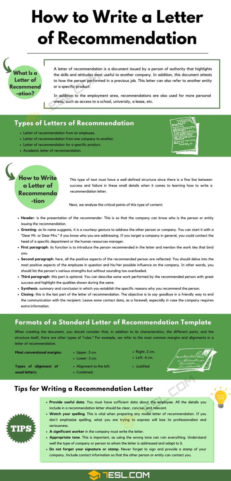 How to Write a Letter of Recommendation • 7ESL