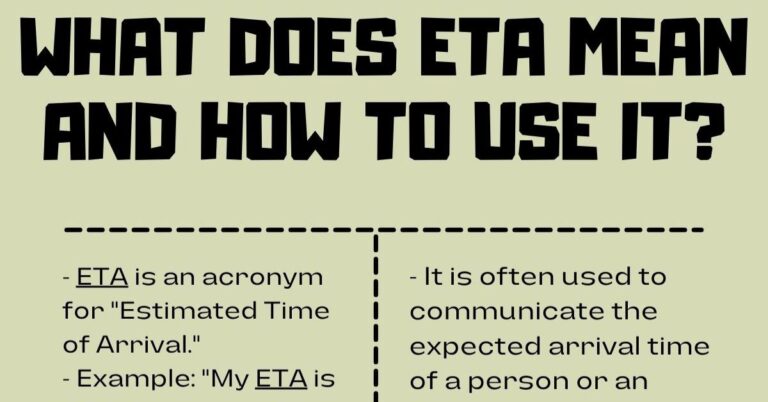ETA Meaning