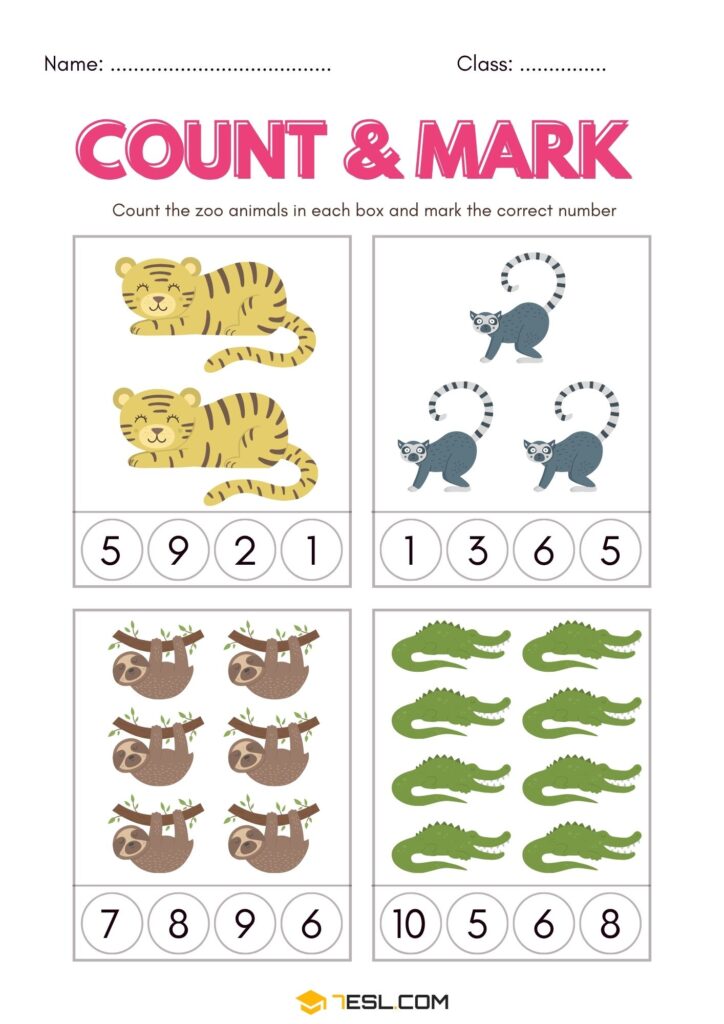 Free Printable Zoo Animals Worksheets for Kids (PDF) • 7ESL