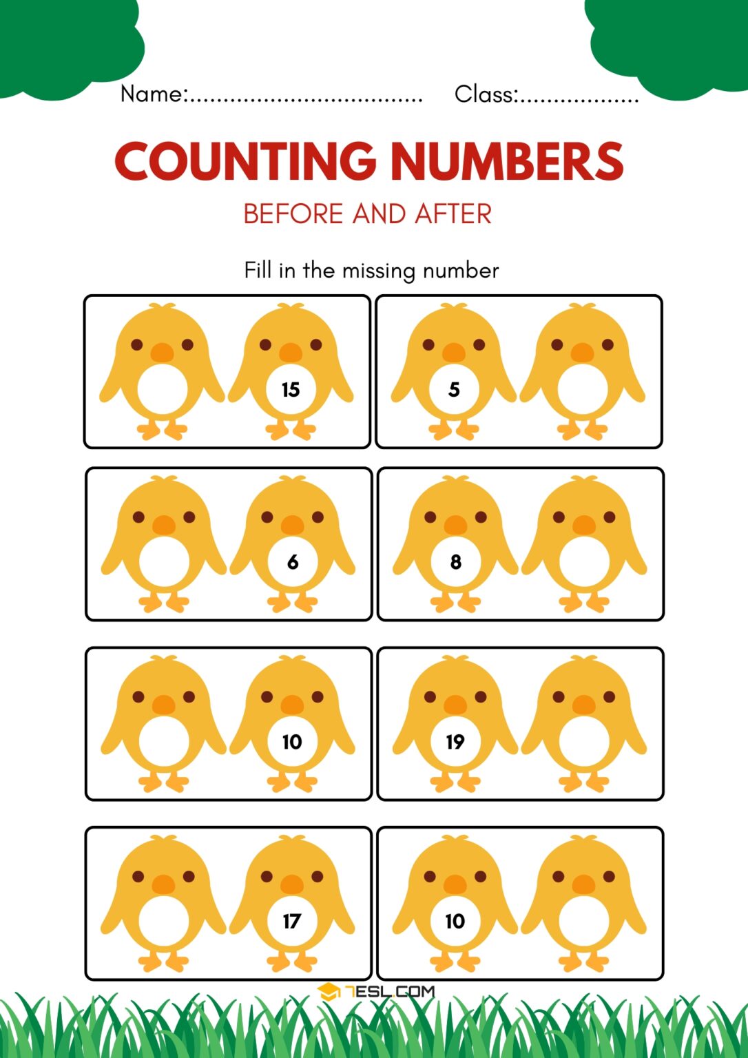 Free Printable Counting Numbers Worksheets for Kids (PDF) • 7ESL